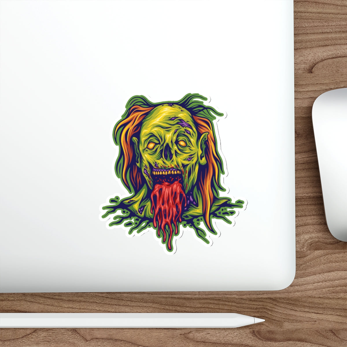 Spooky Zombie Die-Cut Stickers | Halloween Decor, Laptop Stickers, Horror Gifts, Eco-Friendly Stickers, Party Favors