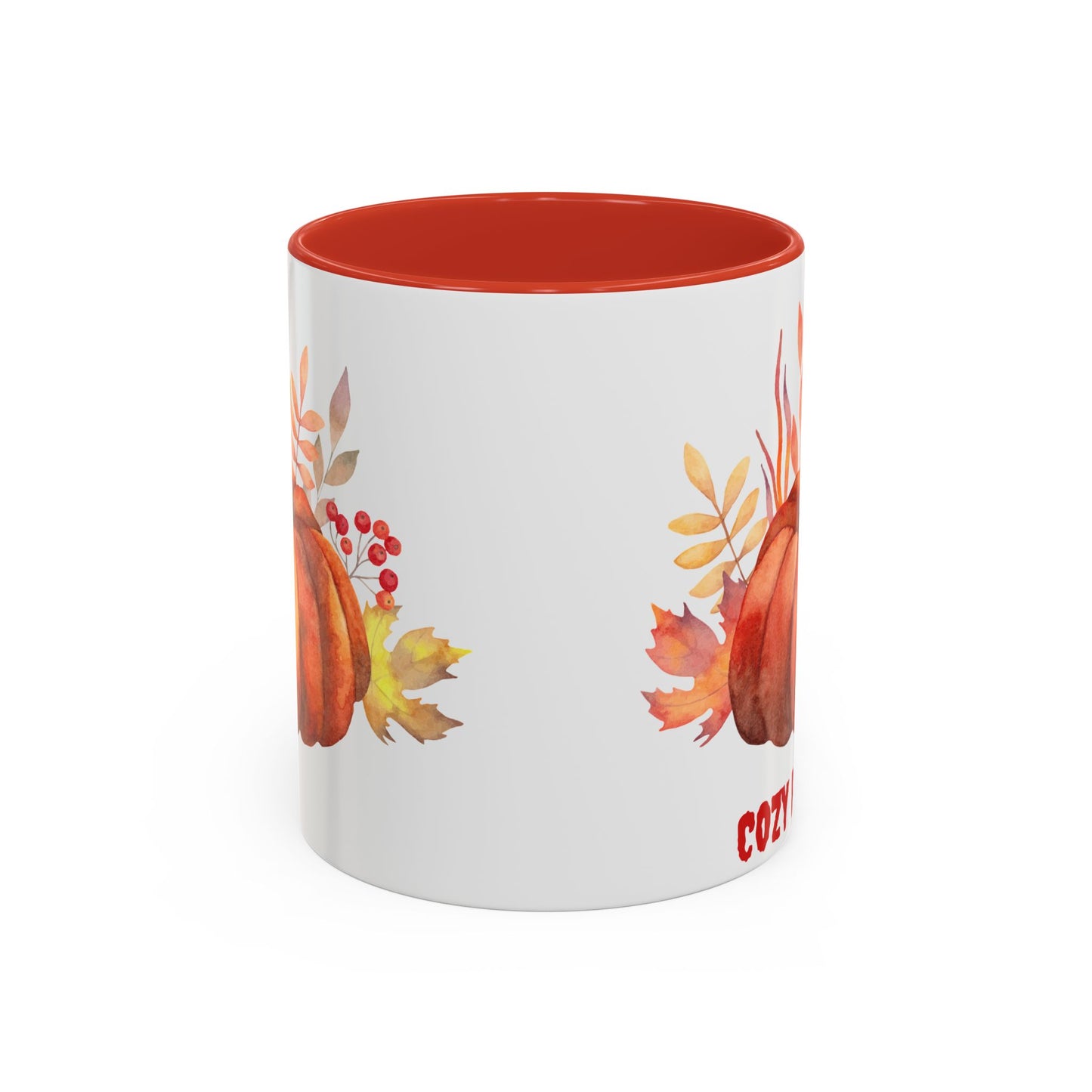 Cozy Pumpkin Accent Coffee Mug | Fall Decor, Gift for Autumn Lovers, Thanksgiving Mug, Pumpkin Spice Latte Cup, Holiday Drinkware