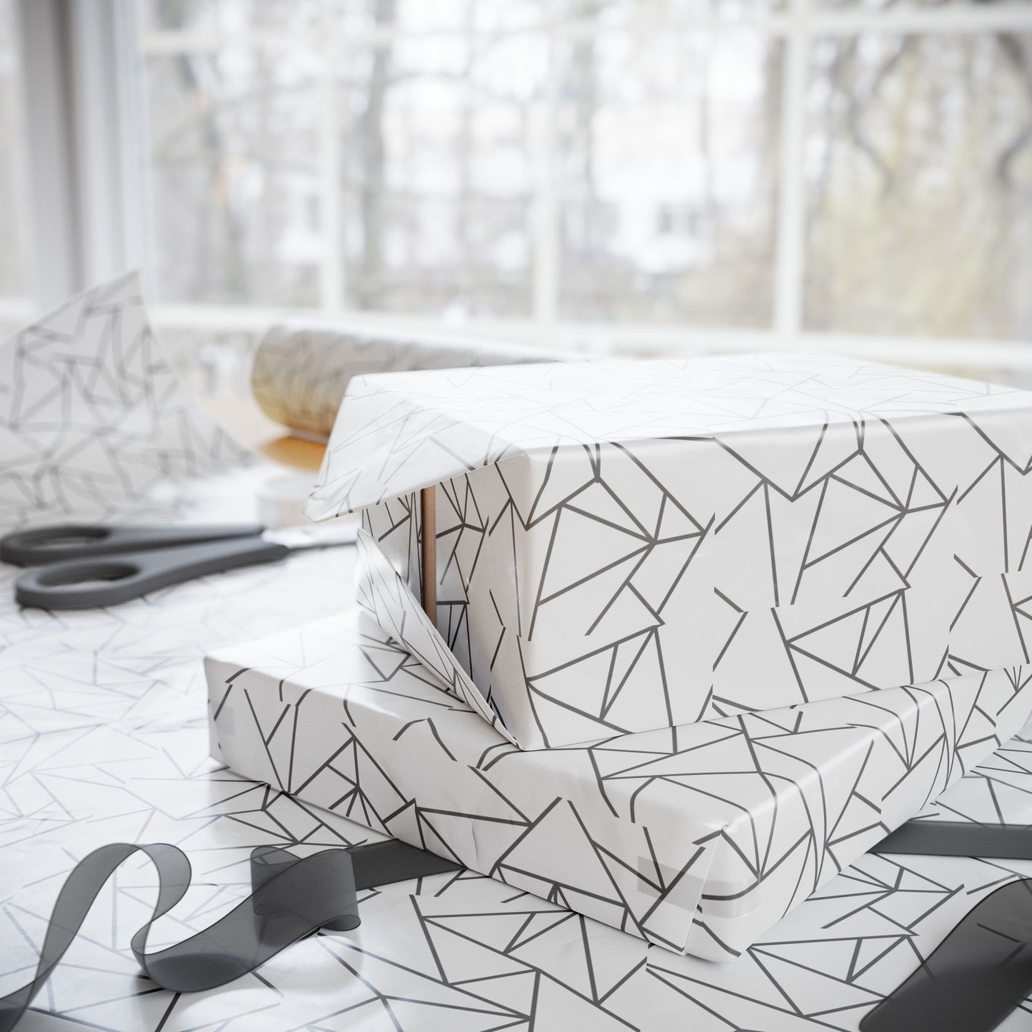 Stylish Geometric Wrapping Paper, Modern Gift Wrap, Minimalist Birthday, Holiday Packaging, Unique Present Decor, Craft Supplies