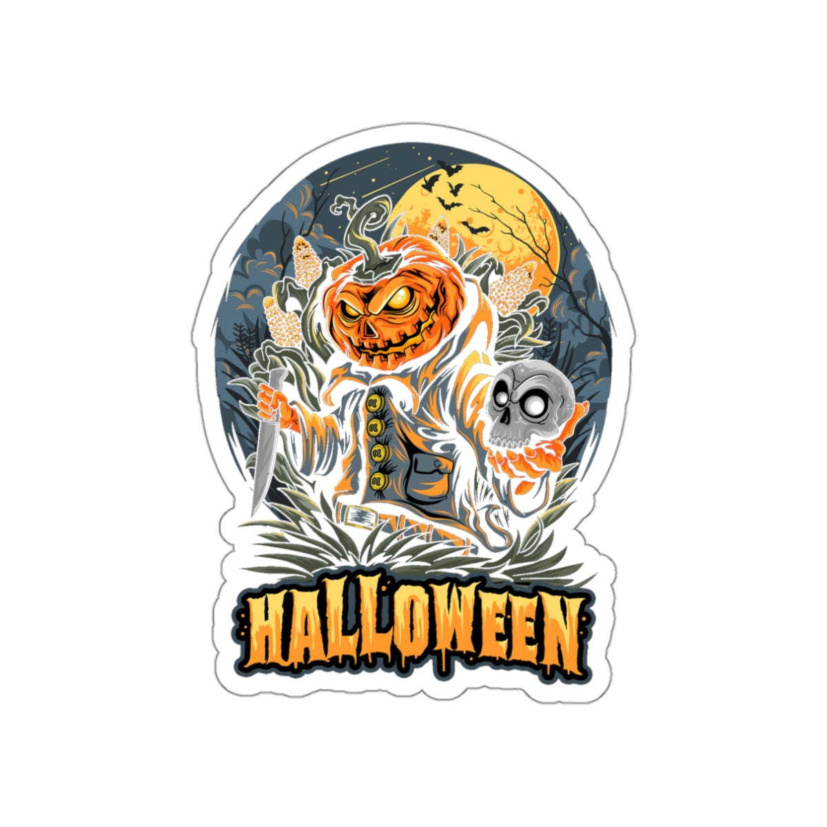 Halloween Die-Cut Stickers, Perfect for Scrapbooking, Gift Giving, & Halloween Decor, Spooky Pumpkin & Skull Design