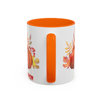 Cozy Pumpkin Accent Coffee Mug | Fall Decor, Gift for Autumn Lovers, Thanksgiving Mug, Pumpkin Spice Latte Cup, Holiday Drinkware
