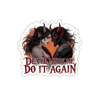 Devil Made Me Do It Again Stickers, die-cut stickers, laptop stickers, gothic decor, creative gifts, Halloween accessories