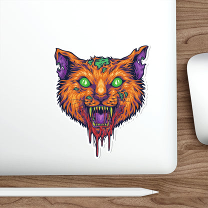 Vibrant Cat Die-Cut Stickers | Spooky Decor, Laptop Stickers, Halloween, Pet Lovers, Artistic Gift Ideas