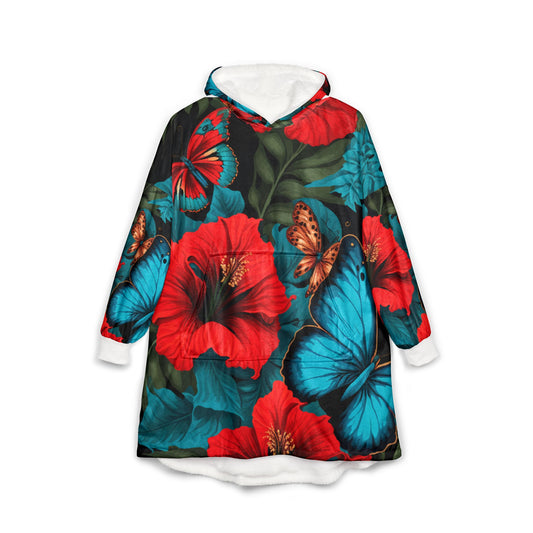 Vibrant Floral Unisex Hooded Blanket