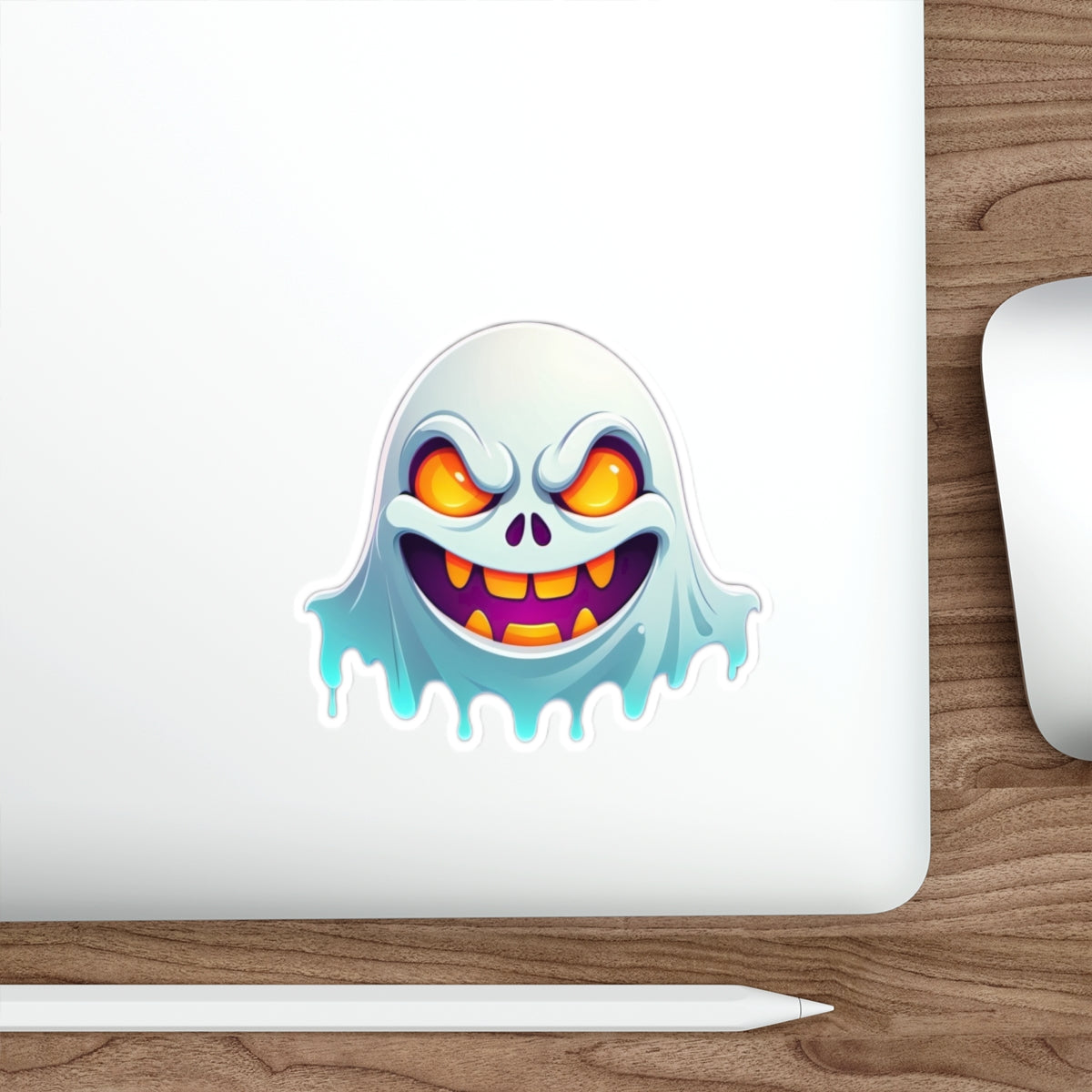 Spooky Ghost Die-Cut Stickers | Fun Halloween Decor, Laptop Accessories, Party Favors, Enamel Pin Alternatives, Gift Ideas