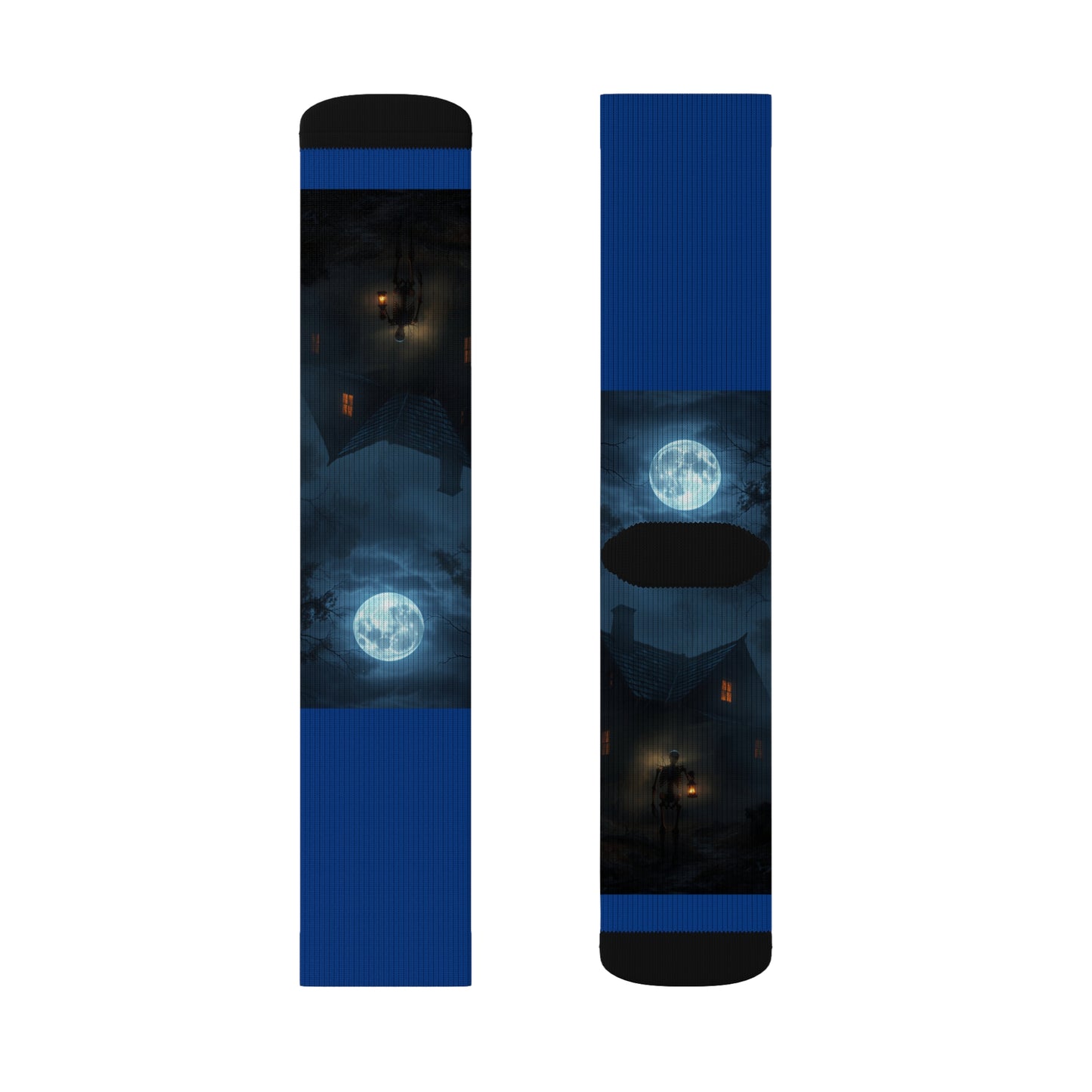 Moonlit Adventure Sublimation Socks | Cozy Footwear, Gift for Hikers, Unique Apparel, Casual Wear, Halloween Accessory