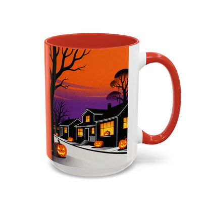 Halloween-Themed Accent Coffee Mug, Spooky Autumn Decor, Pumpkin Coffee Cup, Fall Gift, October Celebration