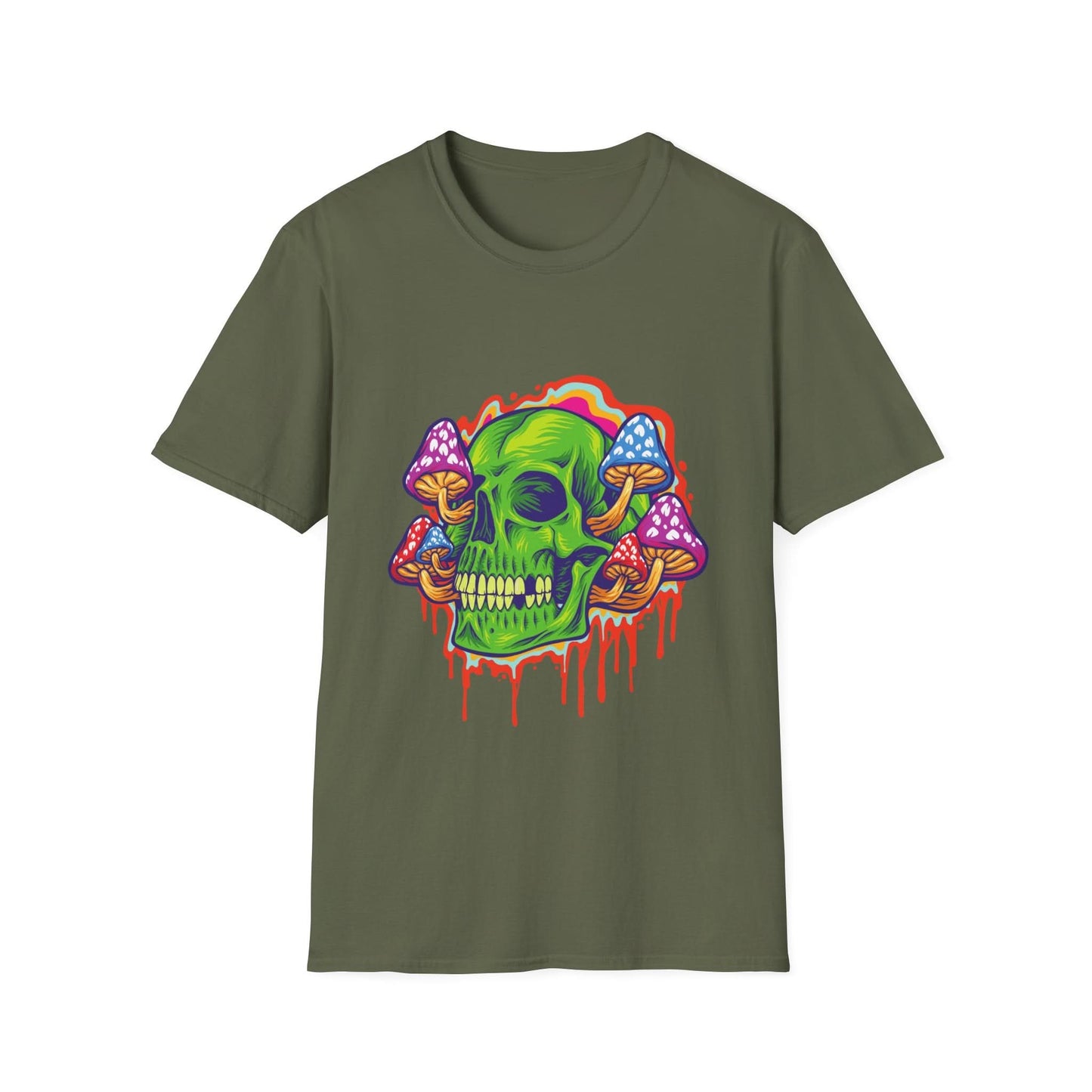 Psychedelic Skull with Mushrooms - Mleem