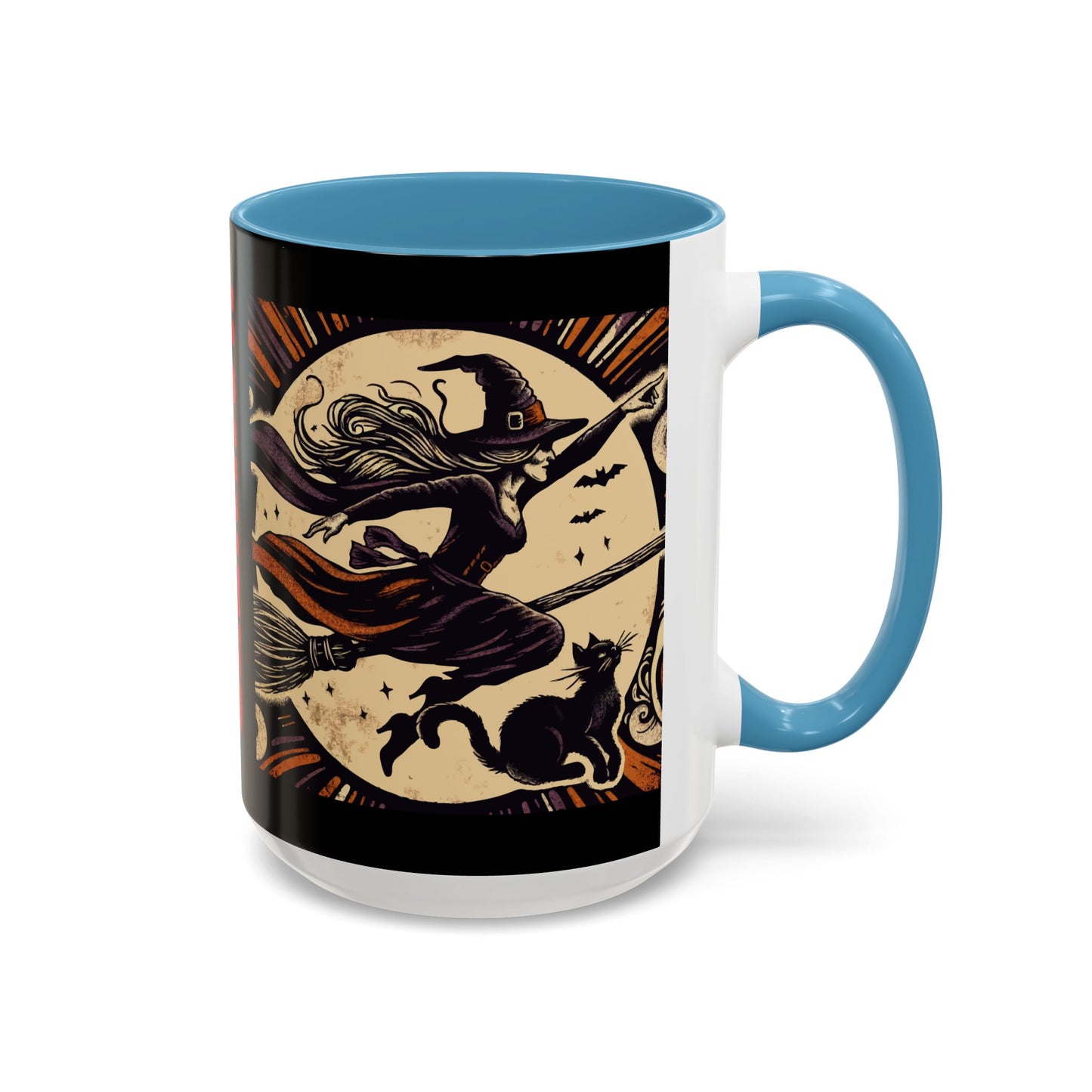 Halloween-Themed Accent Coffee Mug, Coffee Cup for Witch Lovers, Haunted Mug for Spooky Season, Unique Gift for Halloween, Witch Decor