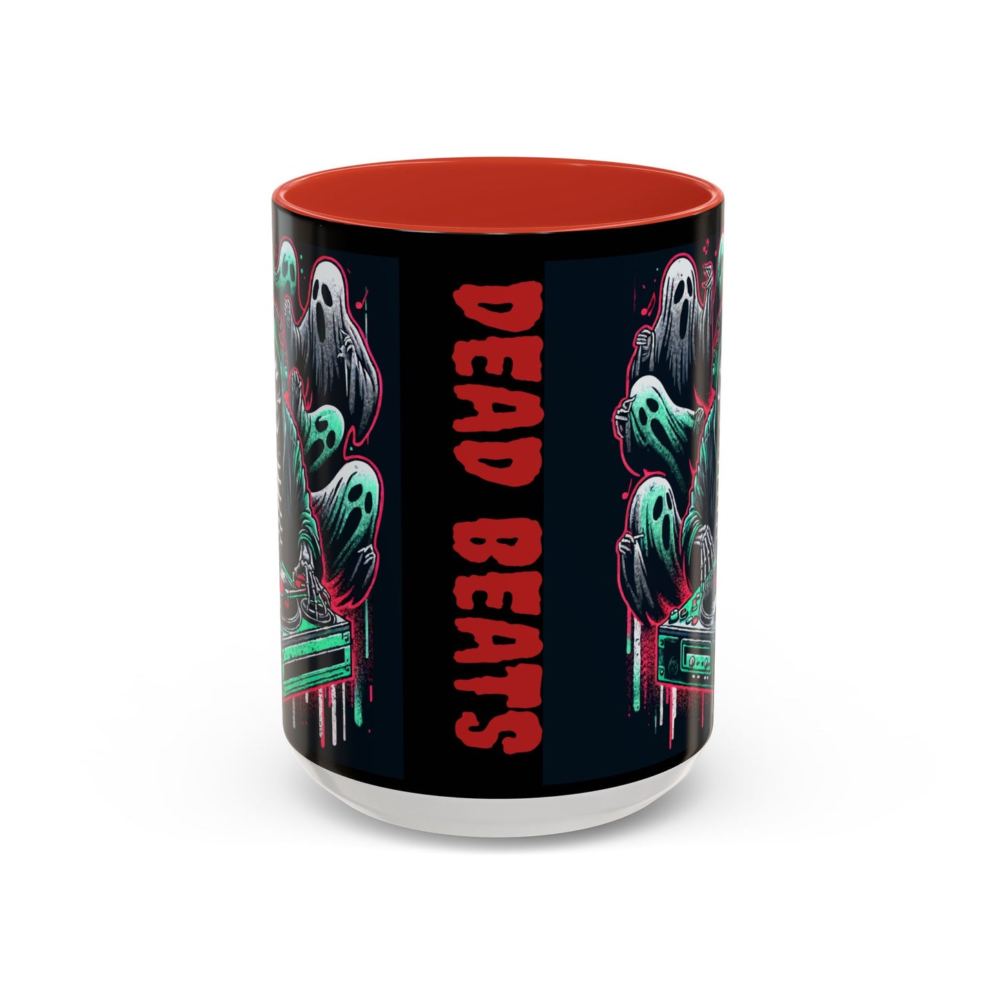 Gothic Coffee Mug, Spooky Mug, Halloween Gift, Ghost-Themed Drinkware, DJ Skull Mug, Music Lover’s Mug