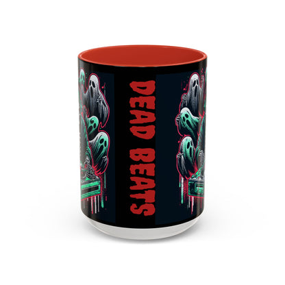 Gothic Coffee Mug, Spooky Mug, Halloween Gift, Ghost-Themed Drinkware, DJ Skull Mug, Music Lover’s Mug