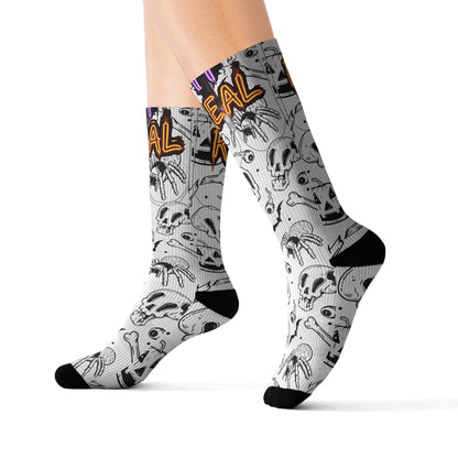 Halloween Themed Socks, Fun Socks for Fall, Creepy Socks Gift, Spooky Season Accessories, Unique Halloween Apparel