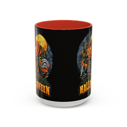 Halloween Pumpkin Coffee Mug, Spooky Mug, Fall Decor, Gift for Halloween Lovers, Black Mug, 11oz or 15oz