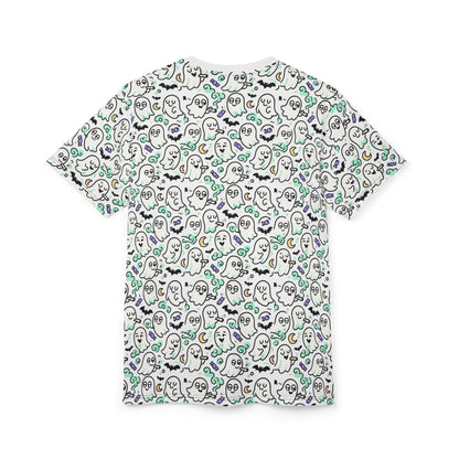 Unisex Horror Graphic Tee, Spooky T-Shirt for Halloween, Ghosts and Skulls Design, Eerie Apparel for Horror Fans, Unique Gift Idea