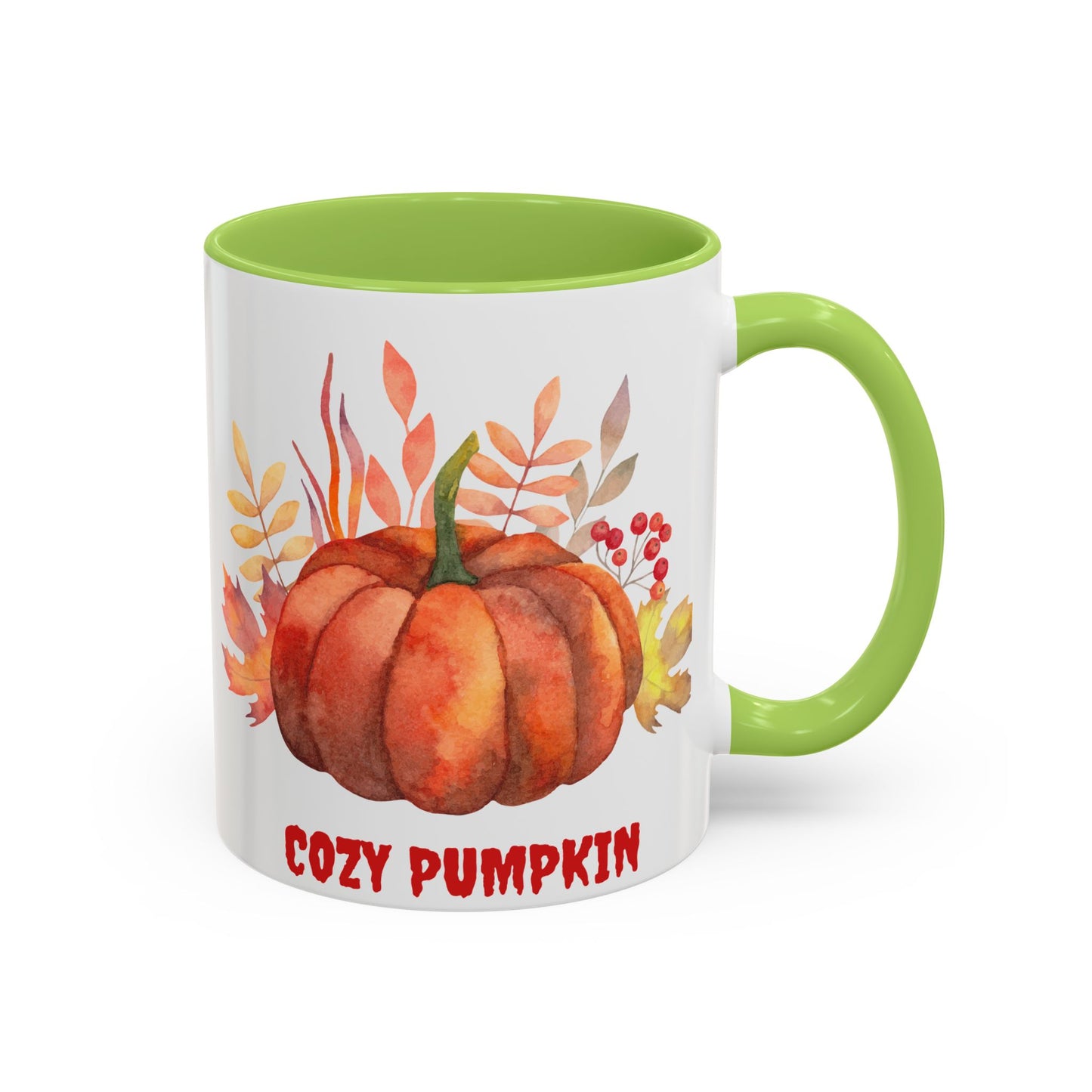Cozy Pumpkin Accent Coffee Mug | Fall Decor, Gift for Autumn Lovers, Thanksgiving Mug, Pumpkin Spice Latte Cup, Holiday Drinkware