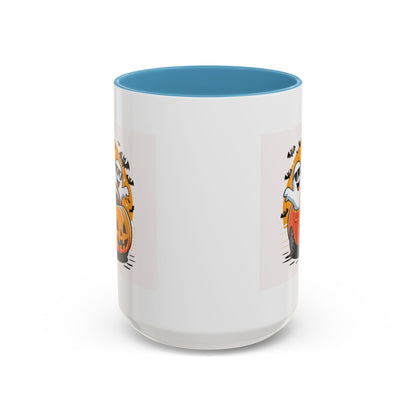 Halloween Ghost Car Coffee Mug, Spooky Mug for Fall, Pumpkin Spice Coffee Cup, Halloween Theme Drinkware, Funny Ghost Mug