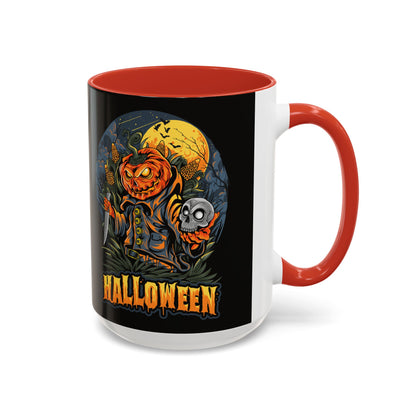 Halloween Pumpkin Coffee Mug, Spooky Mug, Fall Decor, Gift for Halloween Lovers, Black Mug, 11oz or 15oz