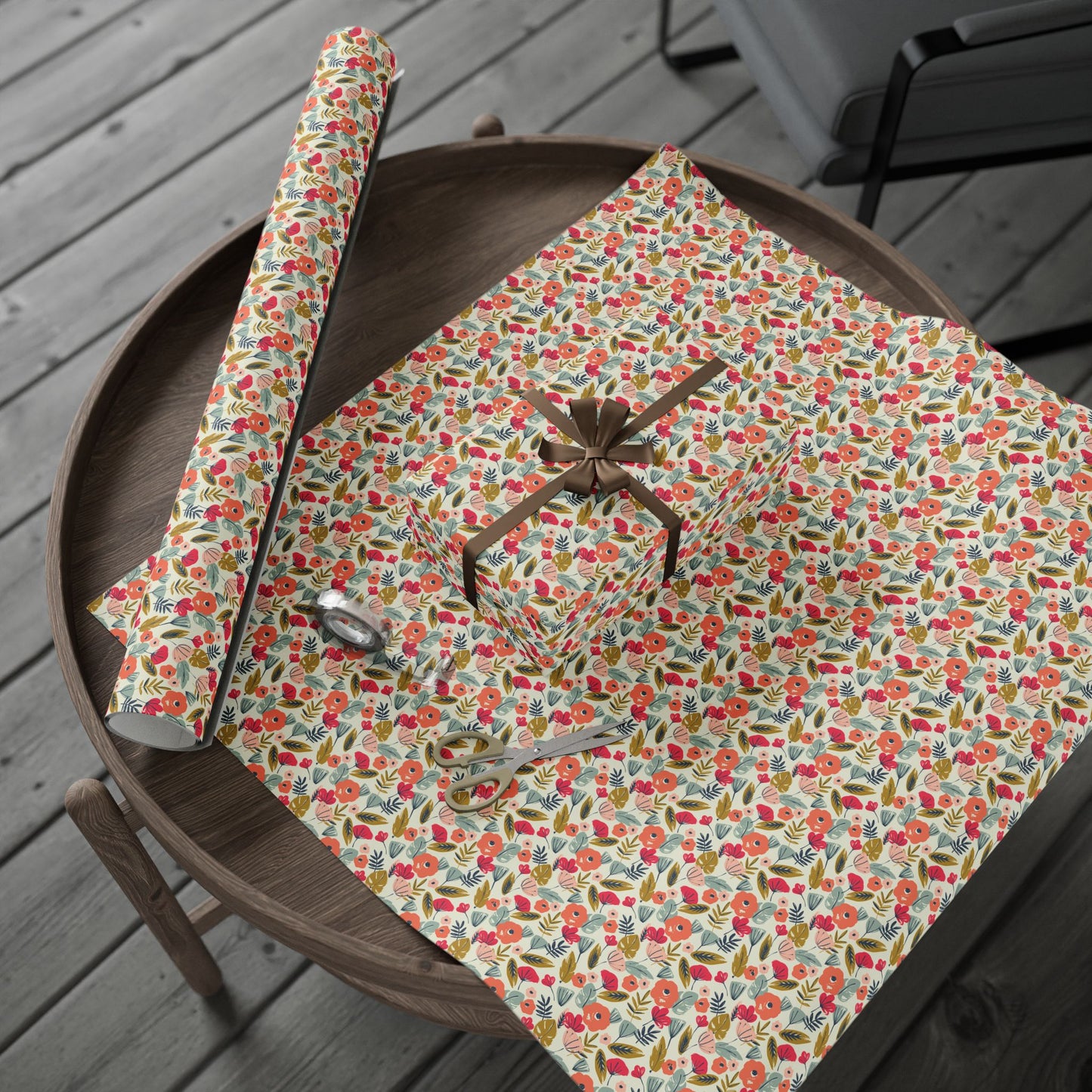 Floral Wrapping Paper for All Occasions, Gift Wrap Roll, Birthday, Holiday, Eco-Friendly, Festive Gift Packaging, Artisan Design
