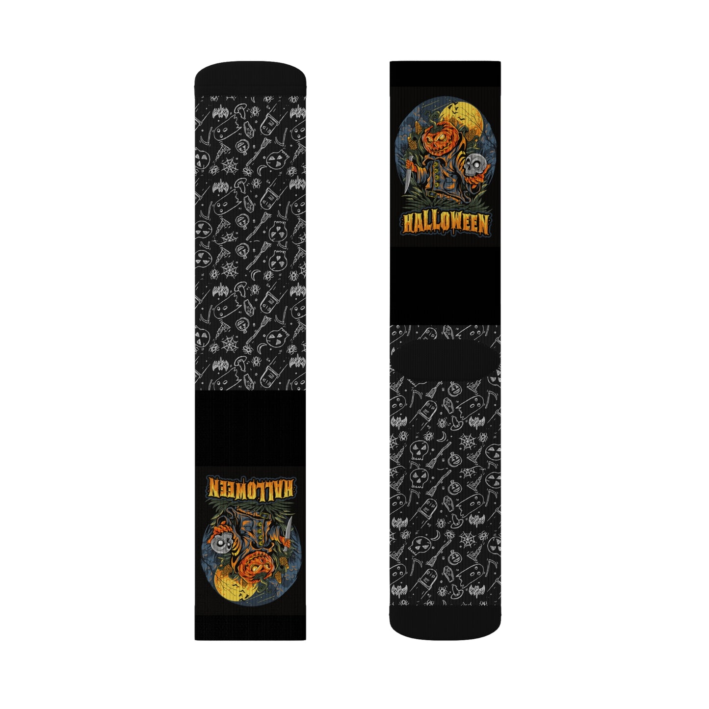 Halloween Themed Sublimation Socks for Spooky Vibes, Perfect for Costume Parties, Trick or Treat, Gift for Horror Fans