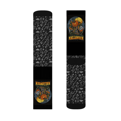 Halloween Themed Sublimation Socks for Spooky Vibes, Perfect for Costume Parties, Trick or Treat, Gift for Horror Fans