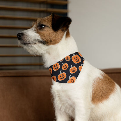 Pumpkin Print Pet Bandana Collar, Halloween Dog Accessory, Spooky Pet Fashion, Fall Outfit for Dogs, Dog Costume, Pet Halloween Gear