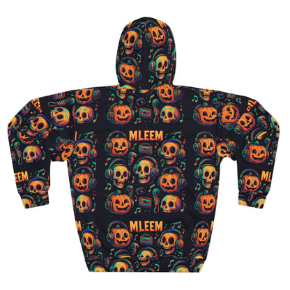 Vibrant Skull Graphic Hoodie, Unisex Pullover, Halloween Sweater, Spooky Style, Party Wear
