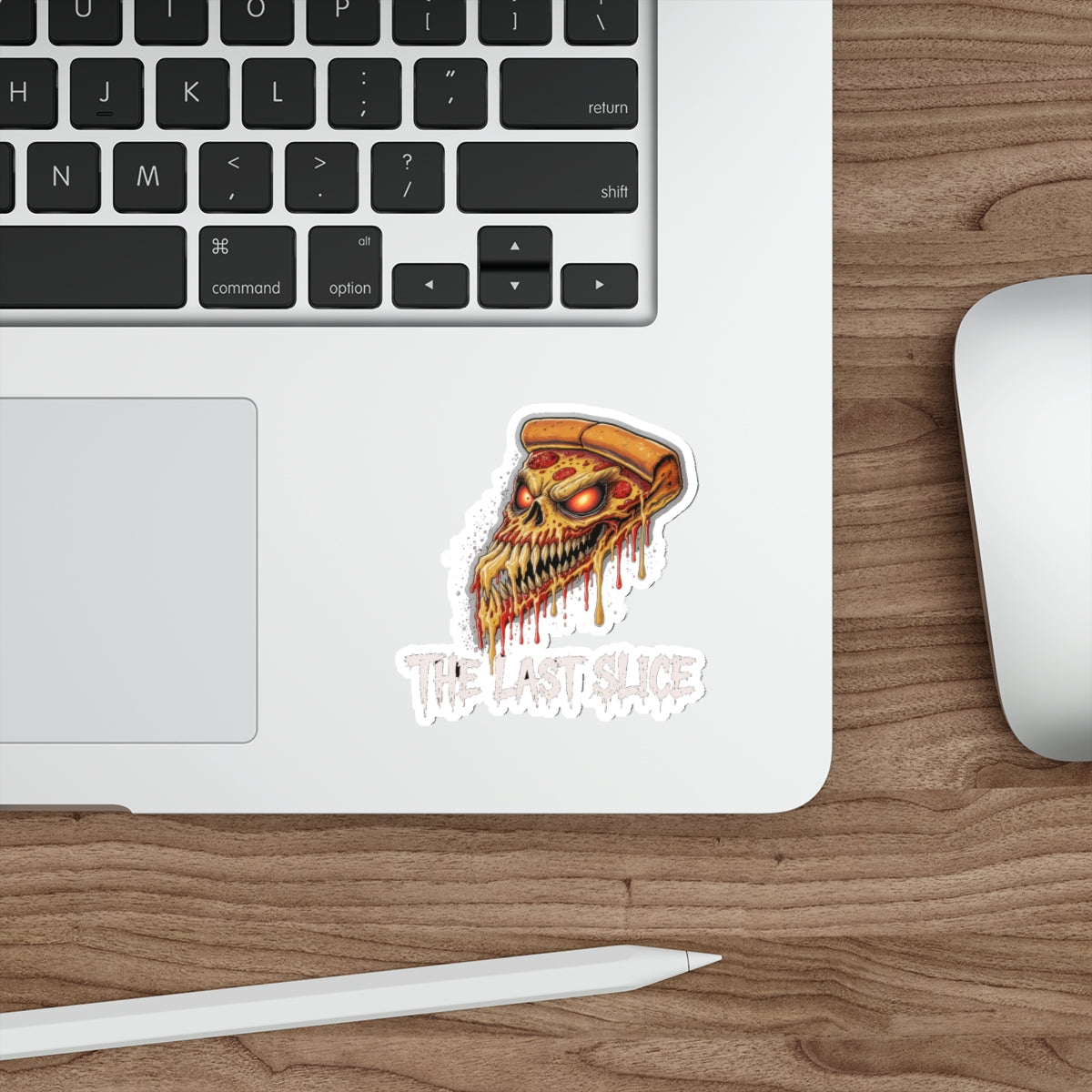 Die-Cut Stickers - The Last Slice, Edgy Vinyl Decals for Laptops, Bicycles, Water Bottles, Unique Gift Idea, Halloween Decor