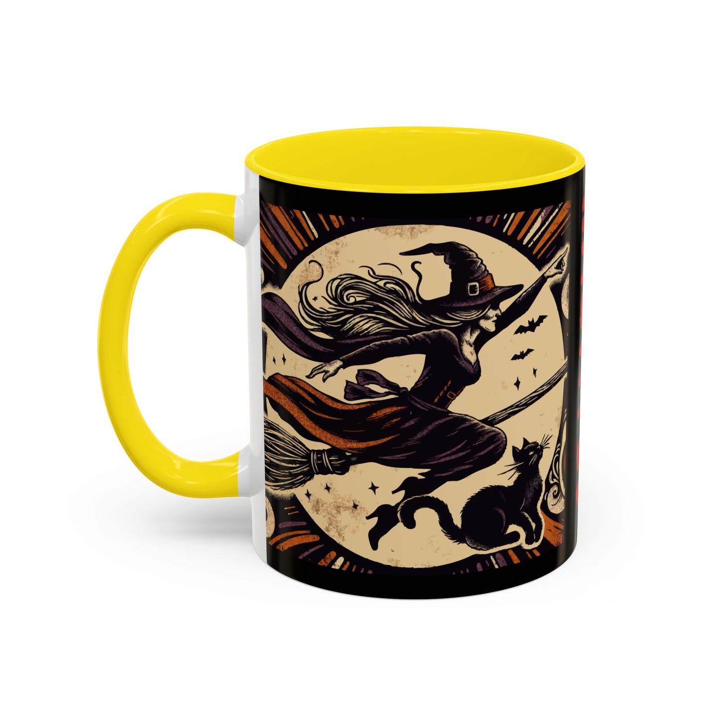 Halloween-Themed Accent Coffee Mug, Coffee Cup for Witch Lovers, Haunted Mug for Spooky Season, Unique Gift for Halloween, Witch Decor