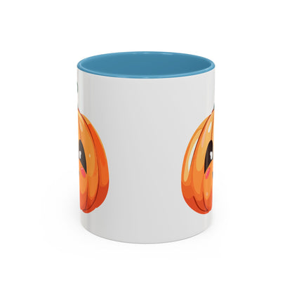 Cute Pumpkin Accent Coffee Mug for Fall, Halloween Decor, Gift for Coffee Lovers, Autumn Kitchenware, Seasonal Drinkware