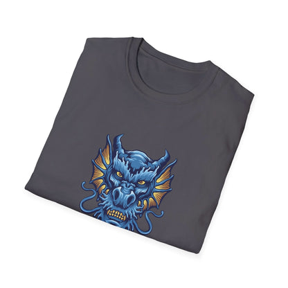 Blue Angry Dragon Head Mascot - Mleem