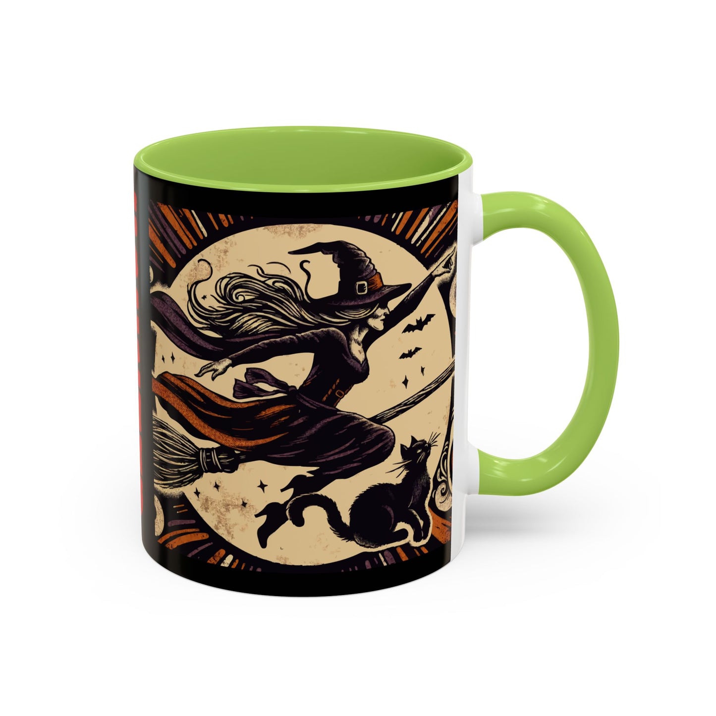 Halloween-Themed Accent Coffee Mug, Coffee Cup for Witch Lovers, Haunted Mug for Spooky Season, Unique Gift for Halloween, Witch Decor