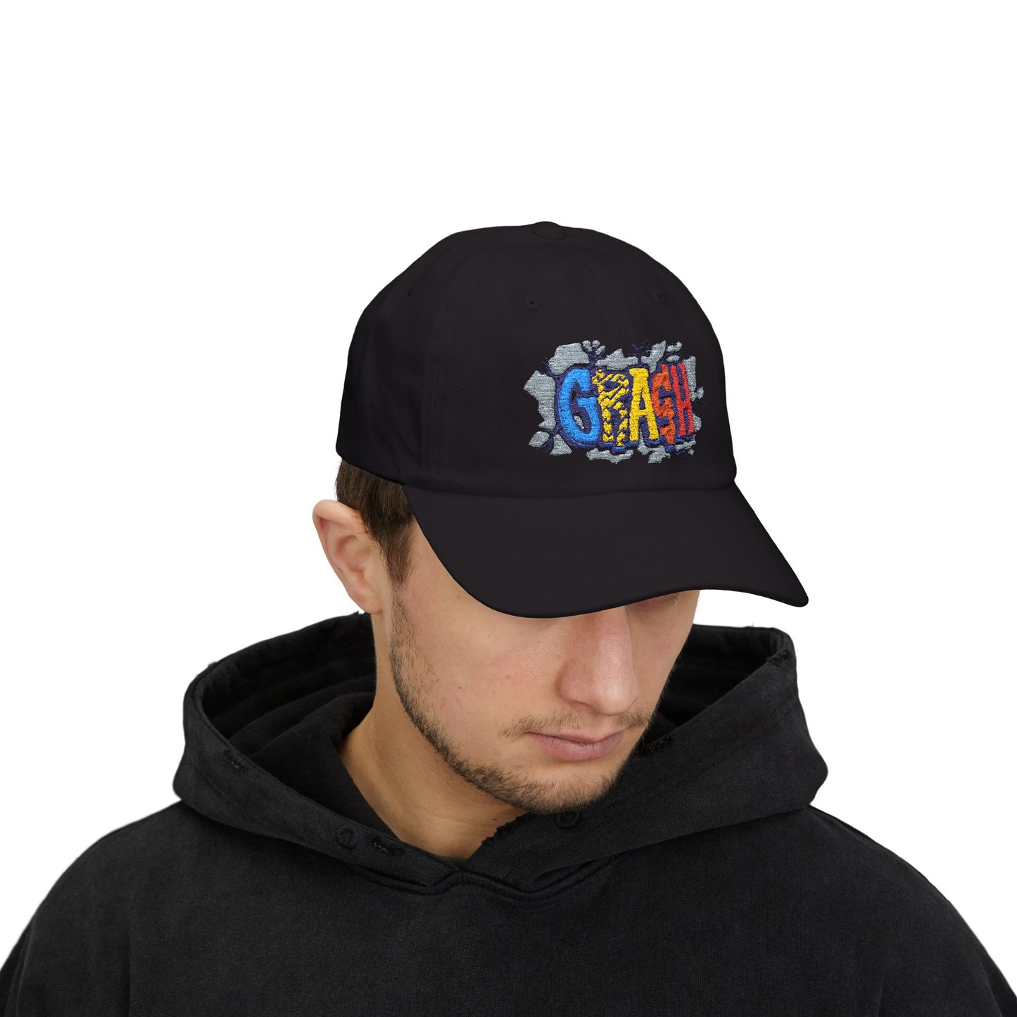 Classic Dad Cap with CRAASH! Design, Casual Hat for Dads, Funny Gift for Father's Day, Summer Accessory, Everyday Wear