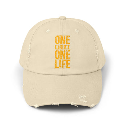 Unisex Distressed Cap - Motivational Hat, Everyday Wear, Casual Style, Gift for Friends, Trendy Cap, One Life Design