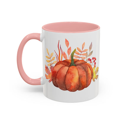 Cozy Pumpkin Accent Coffee Mug | Fall Decor, Gift for Autumn Lovers, Thanksgiving Mug, Pumpkin Spice Latte Cup, Holiday Drinkware
