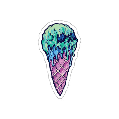Skull Ice Cream Die-Cut Stickers, Unique Laptop Stickers, Fun Wall Decals, Cool Gift for Teens, Halloween Decor, Edgy Accessories