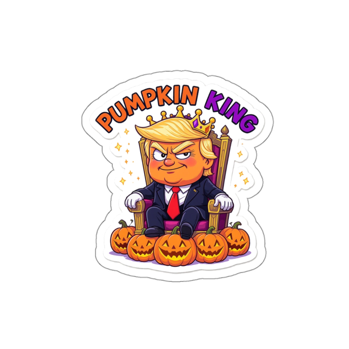 Pumpkin King Die-Cut Stickers | Fun Halloween Decor, Party Favors, Seasonal Gifts, Laptop Accessories, Quirky Wall Art