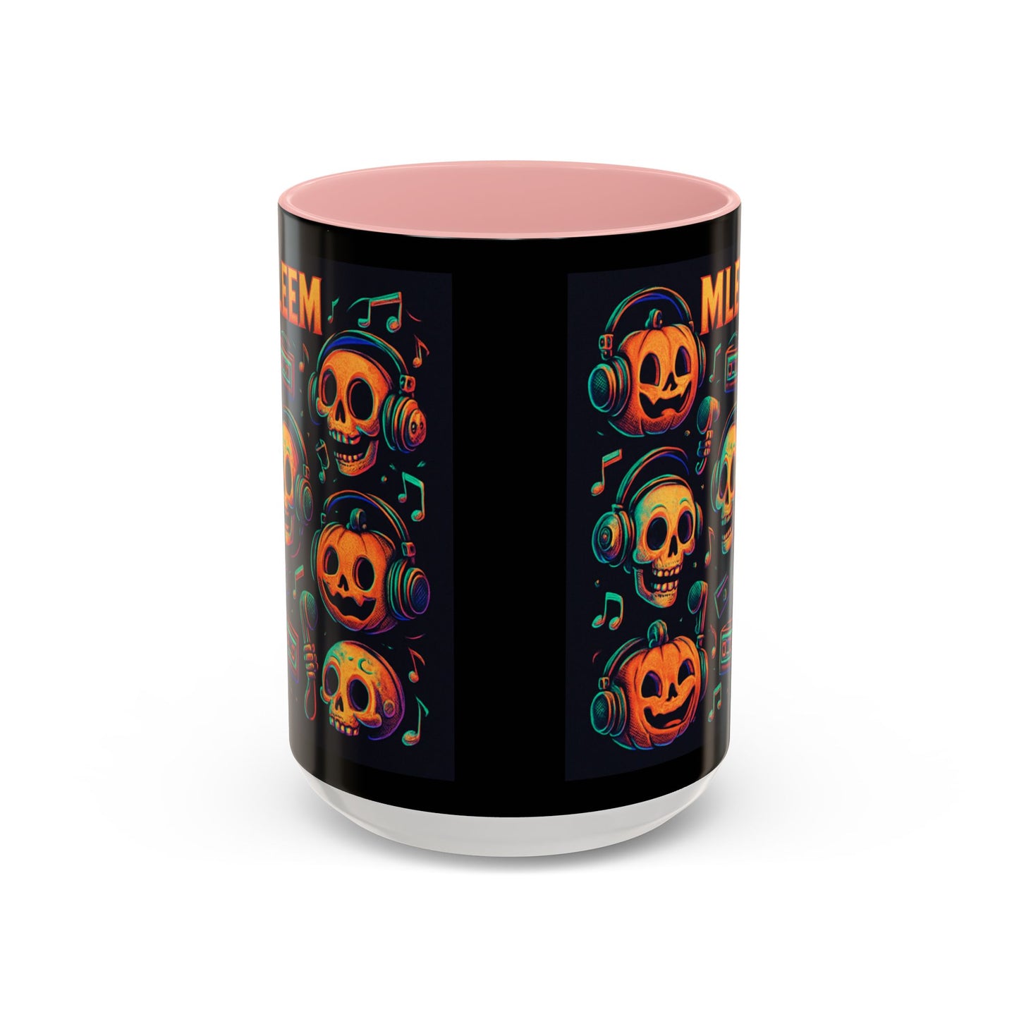 Halloween Skull Coffee Mug, Spooky Decor, Gift for Music Lovers, Pumpkin Head Mug, Halloween Party Favor