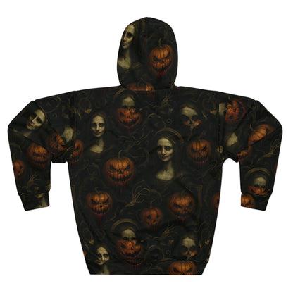Haunting Pumpkin Hoodie - Spooky Seasonal Wear, Halloween Costume, Cozy Fall Apparel, Unisex Pullover, Festival Gear