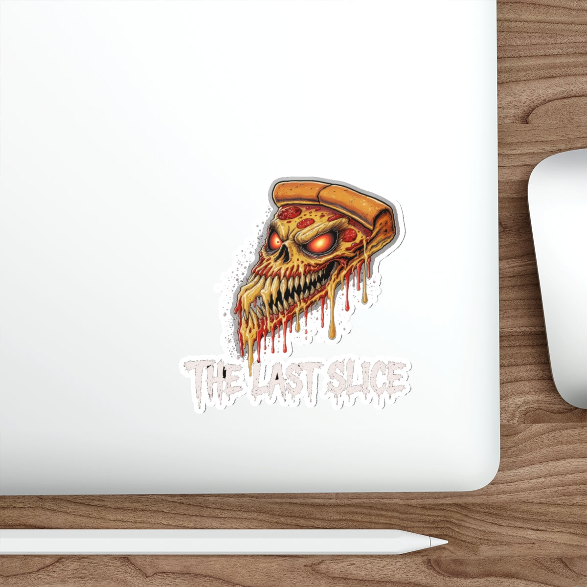 Die-Cut Stickers - The Last Slice, Edgy Vinyl Decals for Laptops, Bicycles, Water Bottles, Unique Gift Idea, Halloween Decor