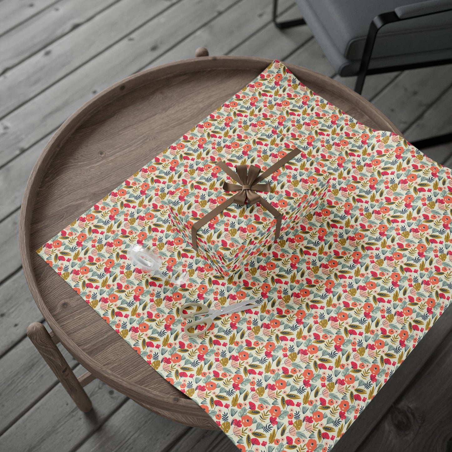 Floral Wrapping Paper for All Occasions, Gift Wrap Roll, Birthday, Holiday, Eco-Friendly, Festive Gift Packaging, Artisan Design