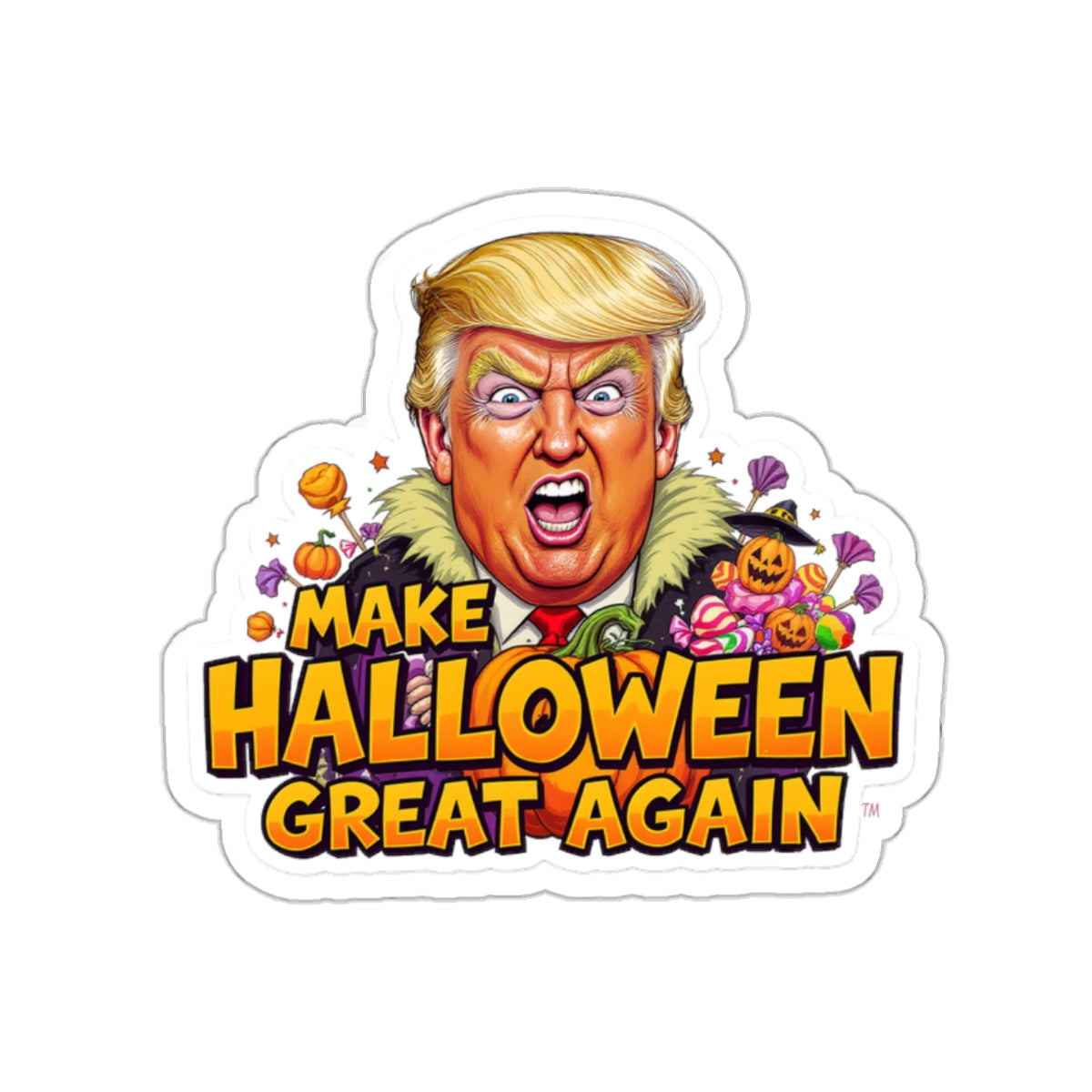 Halloween-Themed Die-Cut Stickers, Fun Party Favors, Laptop Decor, Seasonal Decor, Make Halloween Great Again