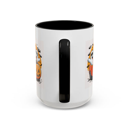 Halloween Ghost Car Coffee Mug, Spooky Mug for Fall, Pumpkin Spice Coffee Cup, Halloween Theme Drinkware, Funny Ghost Mug