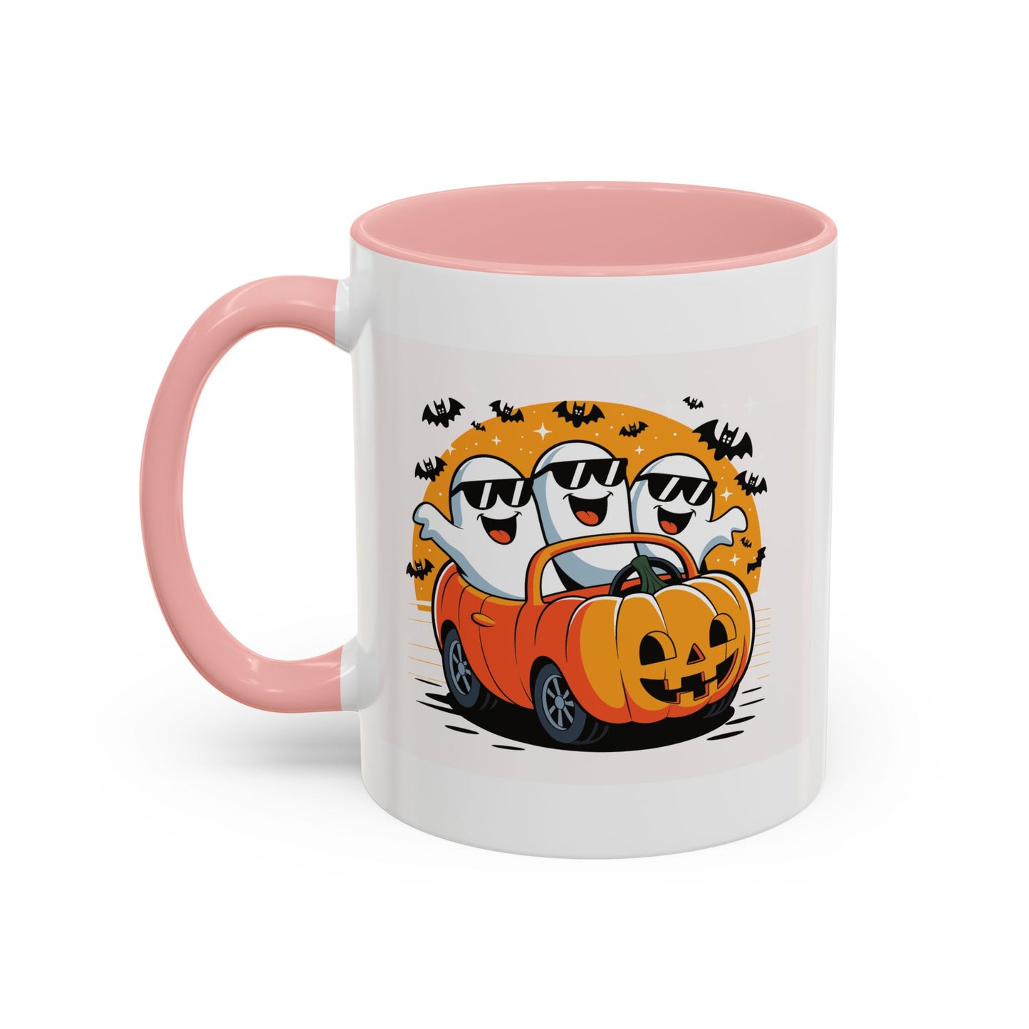 Halloween Ghost Car Coffee Mug, Spooky Mug for Fall, Pumpkin Spice Coffee Cup, Halloween Theme Drinkware, Funny Ghost Mug