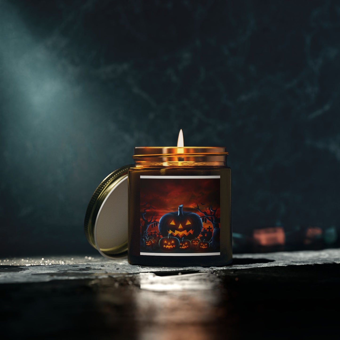 Halloween Pumpkin Scented Candle | Coconut Apricot Wax | Fall Decor, Spooky Night, Autumn Gift, Home Fragrance, Jack-O'-Lantern