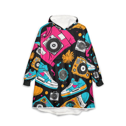 Retro Vibes Unisex Hooded Blanket
