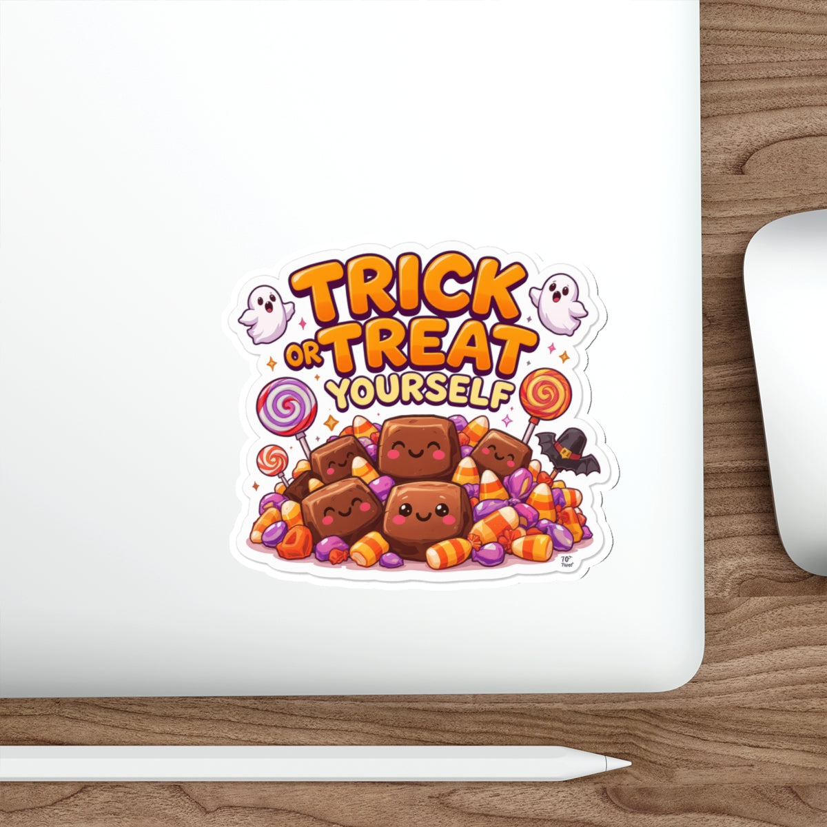 Fun Halloween Die-Cut Stickers - Trick or Treat Yourself, Cute Halloween Decor, Laptop Stickers, Party Favors, Festive Gifts
