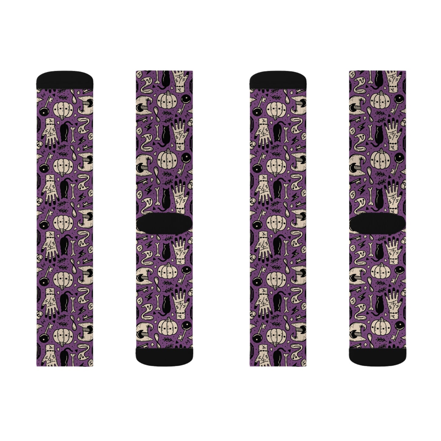 Mystical Patterned Socks, Unique Gift for Occult Lovers, Halloween Accessories, Cozy Footwear, Spooky Vibe
