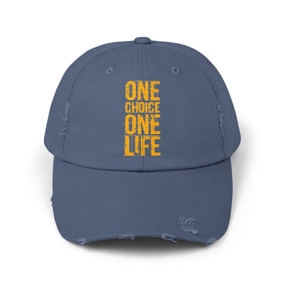 Unisex Distressed Cap - Motivational Hat, Everyday Wear, Casual Style, Gift for Friends, Trendy Cap, One Life Design