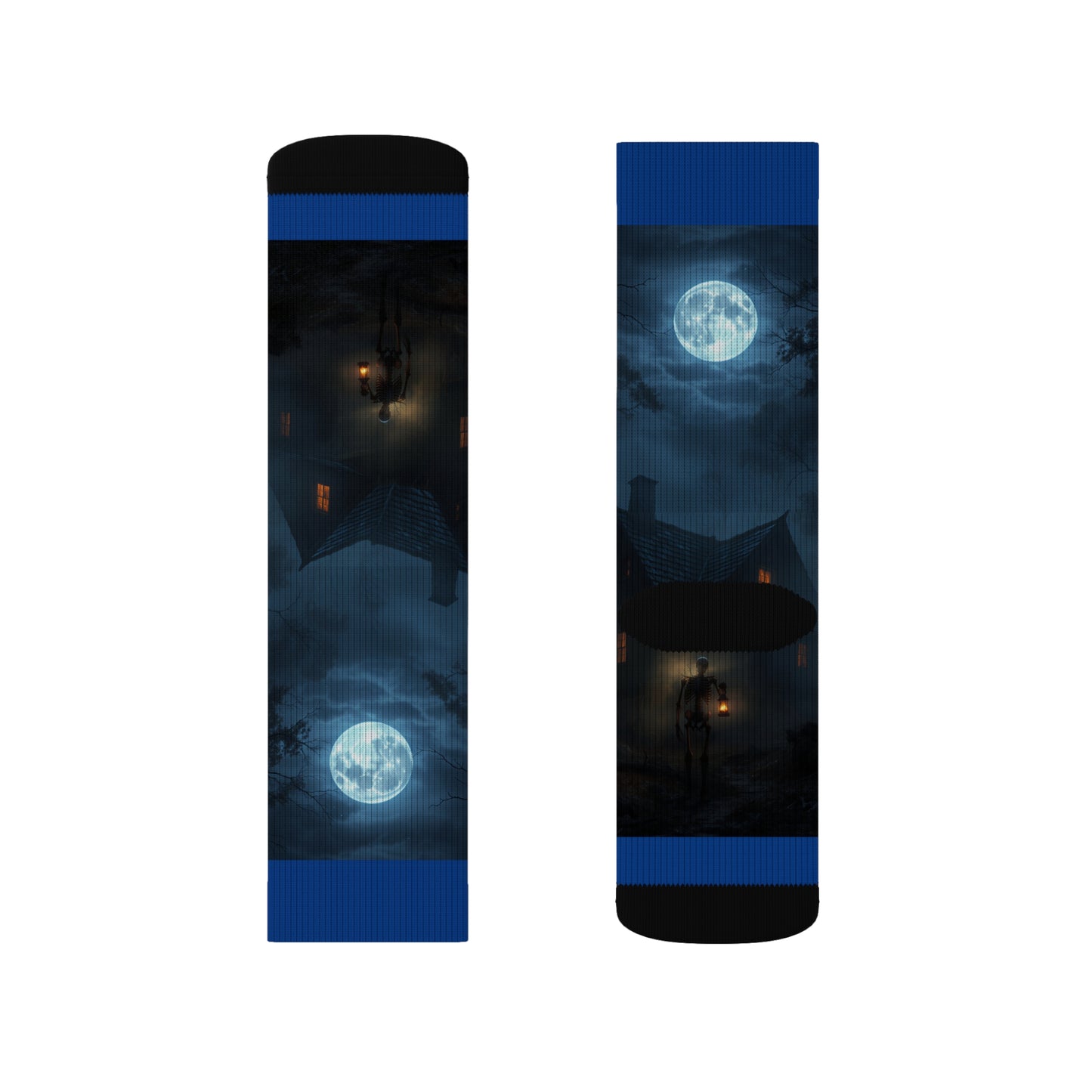Moonlit Adventure Sublimation Socks | Cozy Footwear, Gift for Hikers, Unique Apparel, Casual Wear, Halloween Accessory