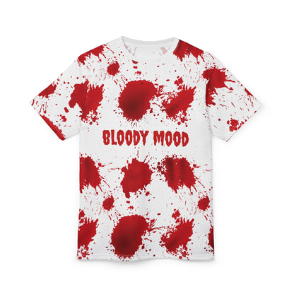 Bloody Mood Unisex Cut & Sew Tee, Halloween Costume Shirt, Graphic Tee for Horror Fans, Spooky Party Wear, Gifts for Horror Lovers